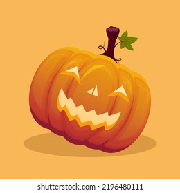 Halloween pumpkin spooky smile design illustration