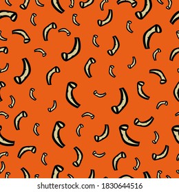 Halloween pumpkin stalk pattern seamless Vegetable logo icon sign Doodle cartoon design children's style Fashion print clothes apparel greeting invitation card banner badge poster flyer wallpaper