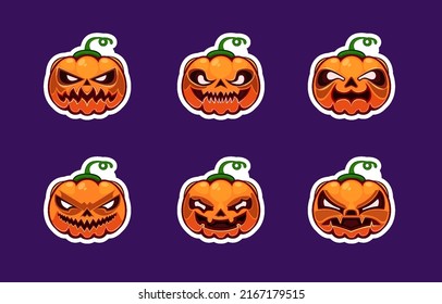 Halloween Pumpkin Sticker Set Collection Design