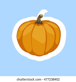 Halloween pumpkin - sticker. Vector illustration