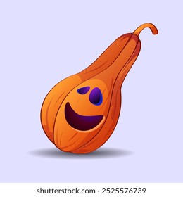 Halloween pumpkin. Symbol of autumn. Pumpkin with a smile, happy face. Vector illustration perfect for Halloween and autumn design