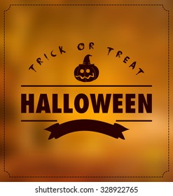 Halloween Pumpkin Symbol and Typographic Vector Design