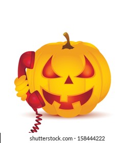 Halloween Pumpkin and telephone