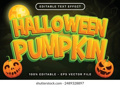 halloween pumpkin text effect and editable text effect with halloween background