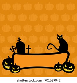 halloween pumpkin theme art vector