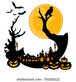 halloween pumpkin theme art vector