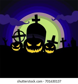 halloween pumpkin theme art vector