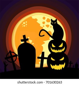 halloween pumpkin theme art vector