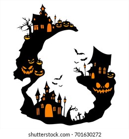 halloween pumpkin theme art vector
