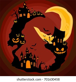 halloween pumpkin theme art vector