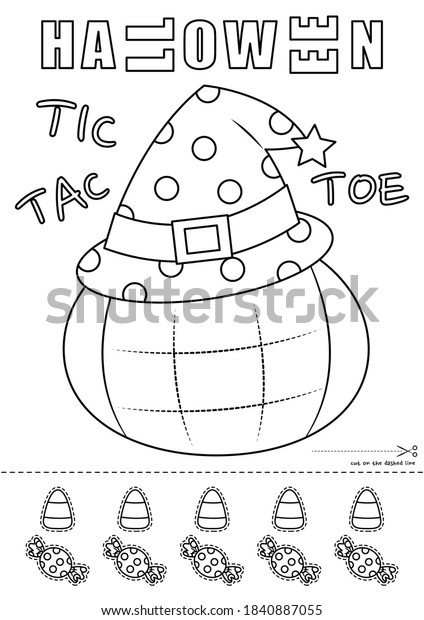 Halloween Pumpkin Tic Tac Toe Printable Stock Vector (Royalty Free ...