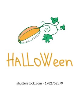 Halloween pumpkin torpedo. Autumn festival. Decorative for postcard and other decorative purposes