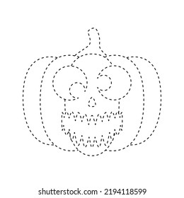 Halloween Pumpkin tracing worksheet for kids