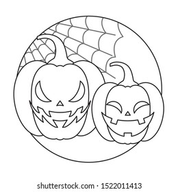 halloween pumpkin traditional icon vector illustration design