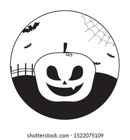halloween pumpkin traditional icon vector illustration