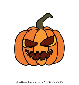 halloween pumpkin traditional isolated icon