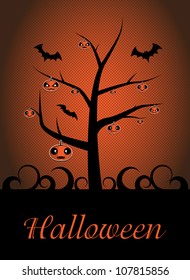 Halloween Pumpkin Tree Card