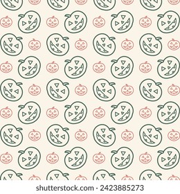 Halloween Pumpkin trendy multicolor repeating pattern vector illustration beautiful background