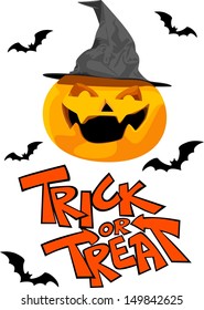 Halloween  pumpkin and trick or treat