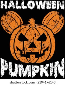 Halloween pumpkin typography vector t-shirt design.
