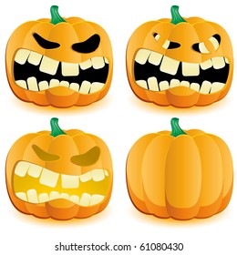 Halloween pumpkin with various lighting, part 4, vector illustration