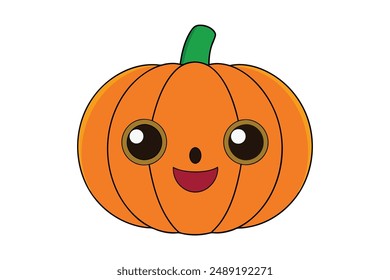 Halloween pumpkin vector art - cartoon, clipart, and line art design.