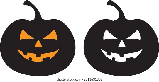 Halloween pumpkin vector art, silhouette