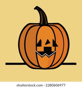 A Halloween pumpkin vector art work. This is an editable vector eps file.