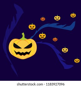 Halloween pumpkin vector background