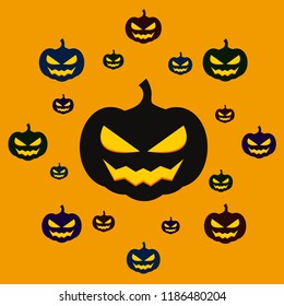 Halloween pumpkin vector background