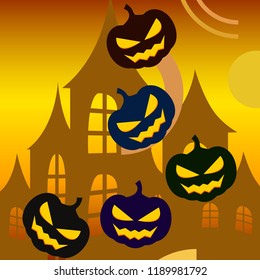 Halloween pumpkin vector background