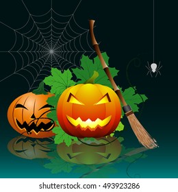 Halloween pumpkin vector background.vector illustration