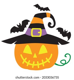 Halloween pumpkin vector cartoon illustration