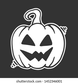 Halloween pumpkin. Vector concept in doodle and sketch style. Hand drawn illustration for printing on T-shirts, postcards. Icon and logo idea.