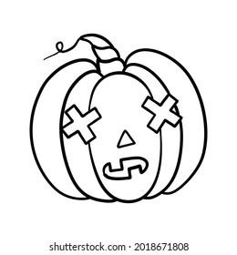 Halloween pumpkin. Vector concept in doodle and sketch style
