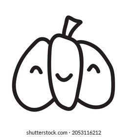 Halloween pumpkin. Vector concept in doodle and sketch style. Hand drawn illustration for printing on T-shirts, postcards. Icon and logo idea.