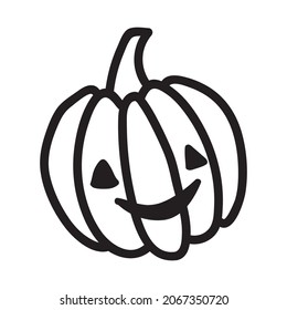 Halloween pumpkin. Vector concept in doodle and sketch style. Hand drawn illustration for printing on T-shirts, postcards. Icon and logo idea.