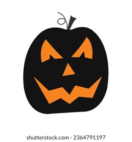Halloween Pumpkin vector design with black color isolated on white background