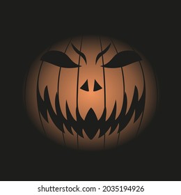 Halloween pumpkin vector design. Template with Jack the lantern gradient logo. Pumpkin vector illustration.
