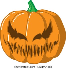 Calabaza de Halloween en gráficos vectoriales, con una sonrisa y ojos.