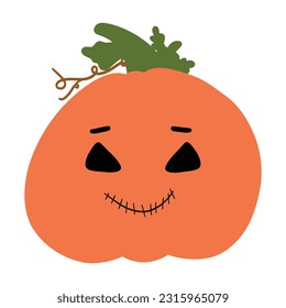 halloween pumpkin vector, hand drawing, cute cartoon face pumpkins with organge color and doodles for card, background, planner, fabric, pattern, wedding card and for decoration.