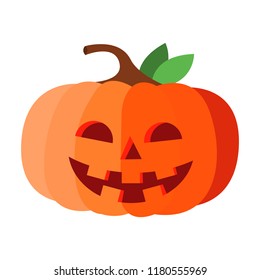 Halloween Pumpkin Vector. Happy Face. Isolated Cartoon Illustration