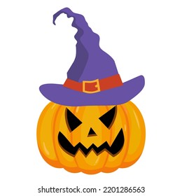 Halloween pumpkin vector. Happy Halloween. Jack o lantern pumpkins. Hand drawn flat halloween pumpkin illustration. 