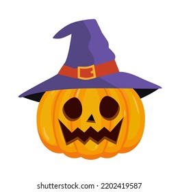 Halloween pumpkin vector. Happy Halloween. Jack o lantern pumpkins. Hand drawn flat halloween pumpkin illustration. 