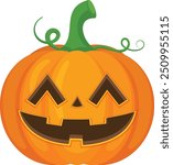 Halloween pumpkin vector horror on white background, Jack-o-Lantern on white background. Scary pumpkin