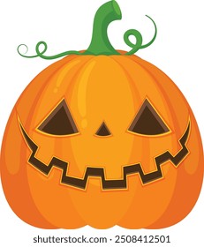 Halloween pumpkin vector horror on white background, Jack-o-Lantern on white background. Scary pumpkin