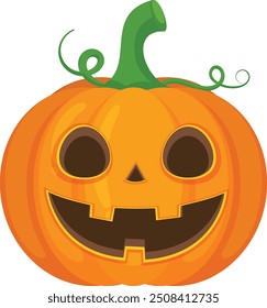 Halloween pumpkin vector horror on white background, Jack-o-Lantern on white background. Scary pumpkin