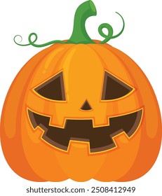 Halloween pumpkin vector horror on white background, Jack-o-Lantern on white background. Scary pumpkin