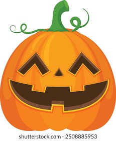 Halloween pumpkin vector horror on white background, Jack-o-Lantern on white background. Scary pumpkin.