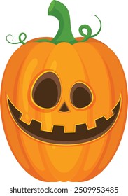 Halloween pumpkin vector horror on white background, Jack-o-Lantern on white background. Scary pumpkin.